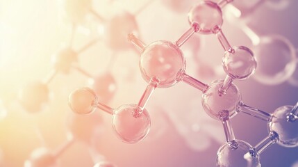 Abstract representation of molecular structures highlighting chemical bonds and interactions in a vibrant, ethereal environment. Generative AI