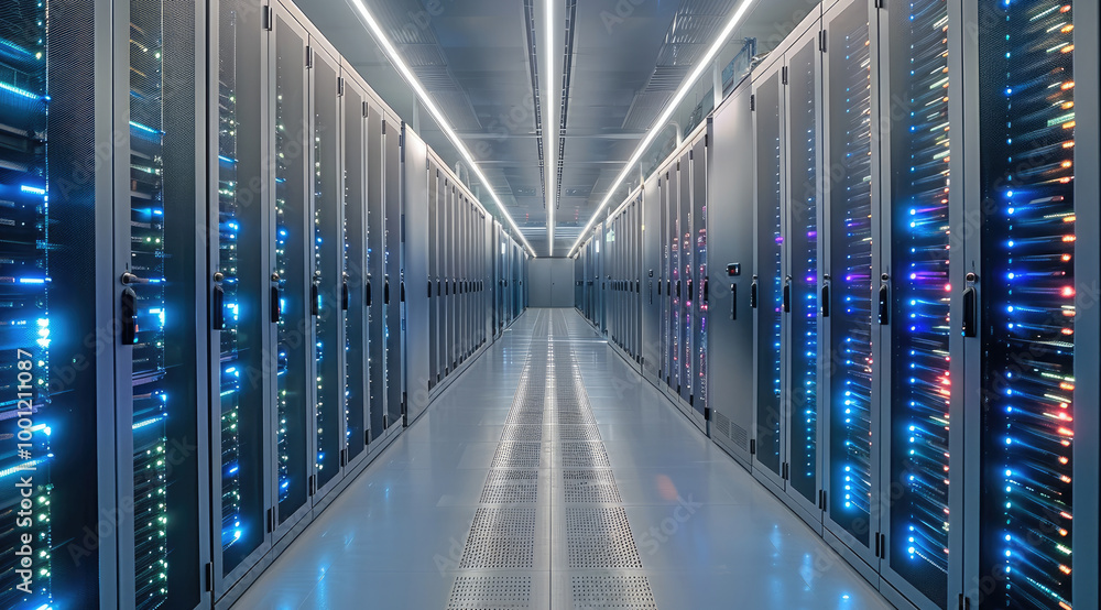 Aufkleber servers inside a ai data center.