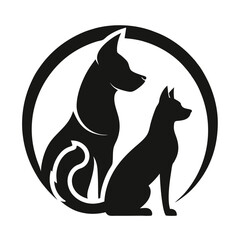 A versatile collection of dog silhouettes in vector format. Ideal for logos, prints, and design projects that feature various canine breeds in minimalist and elegant black and white outlines.