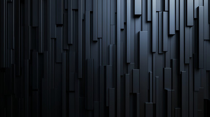 Abstract composition of black wall with metallic finish and smooth acrylic stripes, 8K clarity, black wall  metal material  acrylic, artistic detail