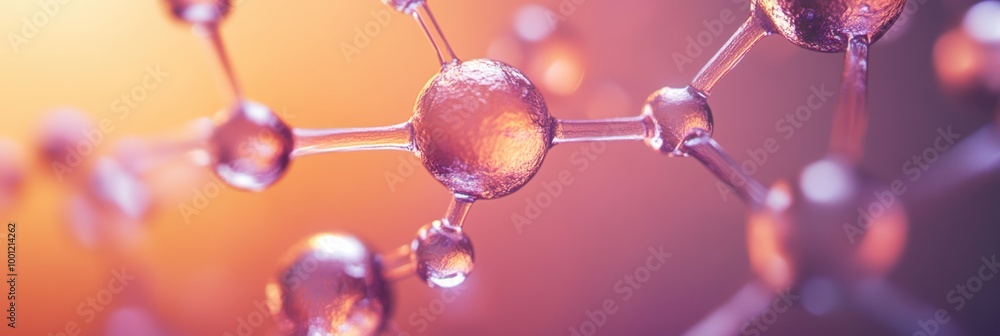 Poster abstract representation of molecular structures showcasing chemical interactions in a vibrant backgr