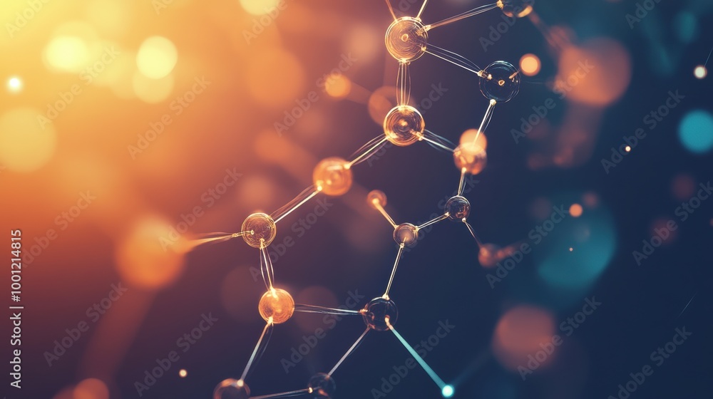 Leinwandbilder exploring molecular structures and chemical interactions in an abstract design with vibrant colors a