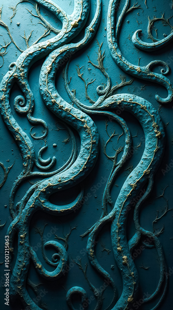Poster this captivating backdrop showcases a blend of organic textures and bio-mechanical elements, creatin