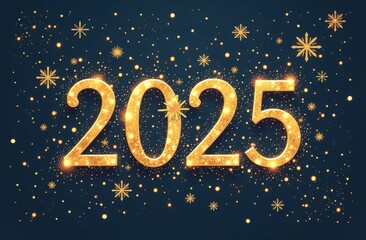 2025 Wishing you Happy new Year  greeting card creative concept design 