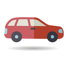 Station wagon flat vector isolated icon