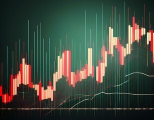 Candlestick chart illustrating the dynamics of the stock market and financial insights