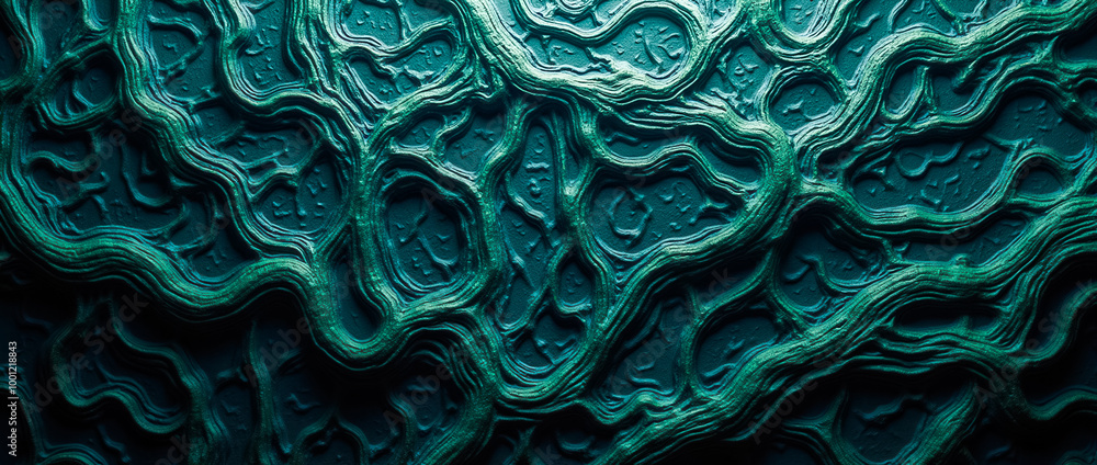 Poster a captivating textured background features bio-mechanical forms intertwined with organic shapes, sho