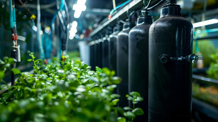 Oxygen cylinders and diffusers for oxygenation in intensive aquaculture systems