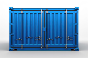 generated illustration blue metal cargo container