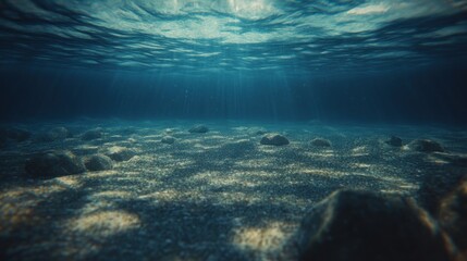 Obraz premium Underwater Scene with Sunbeams