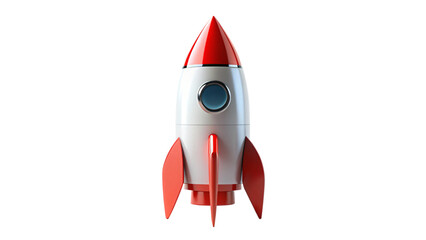 Retro rocket illustration, isolated on white background, perfect for space travel concept