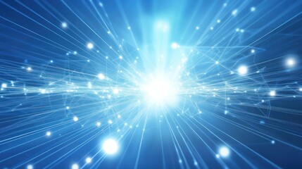 Fototapeta premium Abstract Blue Light Burst