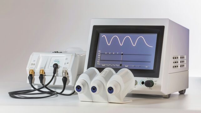 Otoacoustic emission (OAE) analyzers for measuring cochlear function isolated on white background