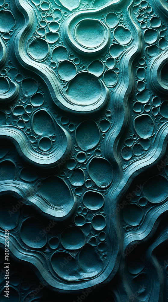 Poster this design features a textured backdrop that merges organic forms with high-tech elements, showcasi