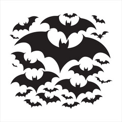  set of vector bat silhouette