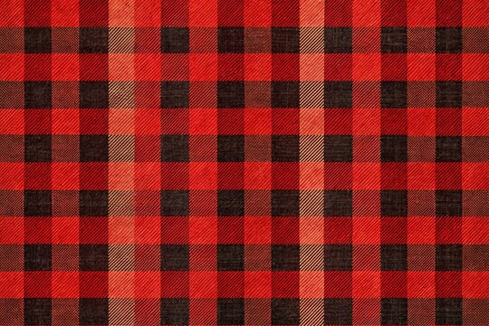 Rustic red and black buffalo check pattern fills the frame, creating a cozy and inviting background perfect for