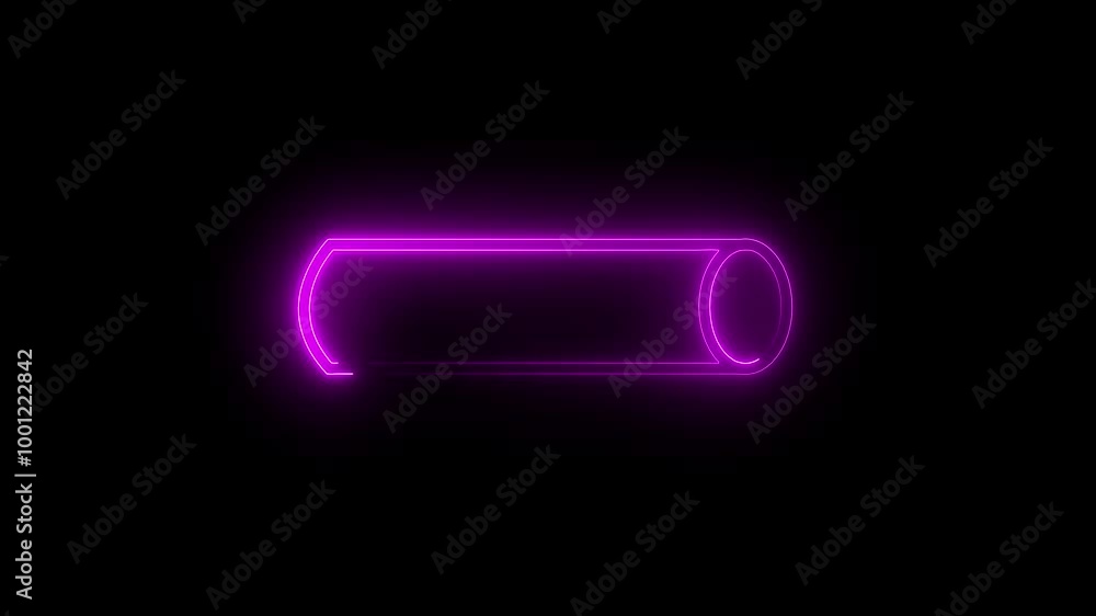 Poster neon glowing square, rectangle animation on black background. abstract glowing neon rectangle border