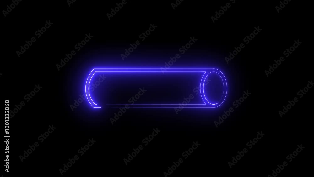 Poster neon glowing square, rectangle animation on black background. abstract glowing neon rectangle border