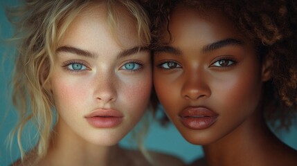 Obraz premium Two women with different skin tones