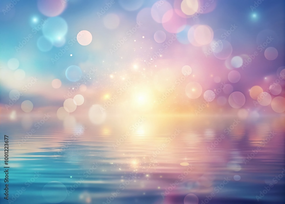 Poster Serene abstract background with soft focus blended colors, gentle gradient, and subtle texture, perfect for customizing