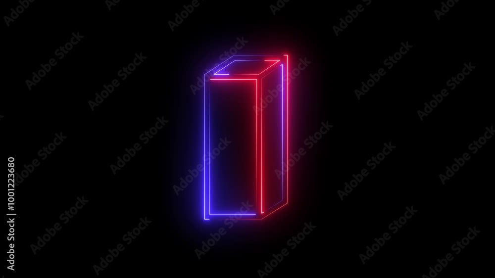 Poster glowing neon lights motion loops square circular animation .motion draw and beautiful lights, linear