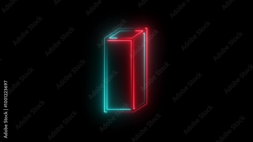 Poster glowing neon lights motion loops square circular animation .motion draw and beautiful lights, linear