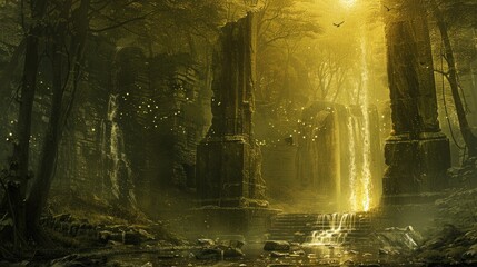 Ancient ruins of high prehistoric value, ideal for a magical fantasy world backdrop.
