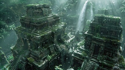 Naklejka premium Ancient ruins of high prehistoric value, ideal for a magical fantasy world backdrop.
