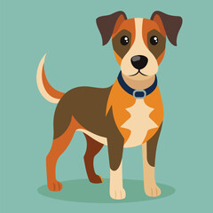 Fototapeta premium A big single dog vector art silhouettes style with white background.