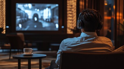 Gamer Enjoying Entertainment at Home