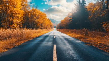 Fototapeta premium Empty Road Travel Journey