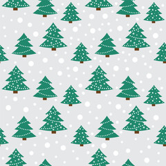 Winter holidays seamless pattern, background, wallpaper with Christmas tree silhouettes