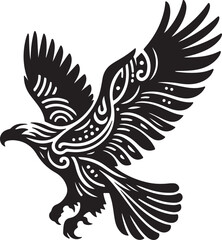 Obraz premium African Fish Eagle black and white vector design