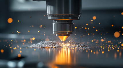 Automated machines are shown in industrial process, fabricating materials with precision. scene captures dynamic interaction of metal and sparks, highlighting advanced technology