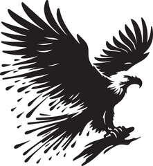 Fototapeta premium African Fish Eagle black and white vector design
