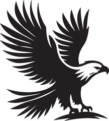 Fototapeta premium African Fish Eagle black and white vector design