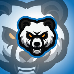 panda bear mascot for sports and esports logo
