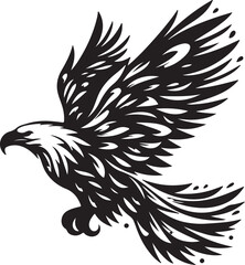 Obraz premium African Fish Eagle black and white vector design