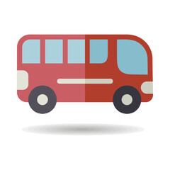 City bus flat vector isolated icon