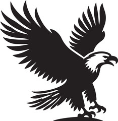 Obraz premium African Fish Eagle black and white vector design