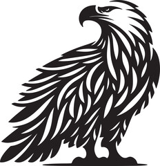 Obraz premium African Fish Eagle black and white vector design