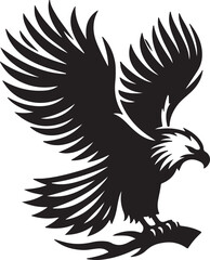 Fototapeta premium African Fish Eagle black and white vector design