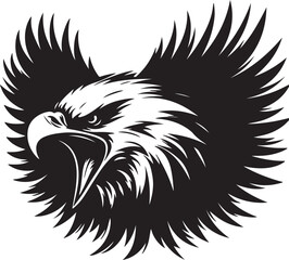 Obraz premium African Fish Eagle black and white vector design