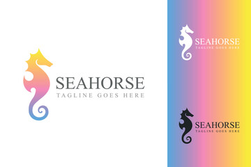 Obraz premium Seahorse logo graphic design concept. Editable element, can be used as logotype, icon, template in web and print