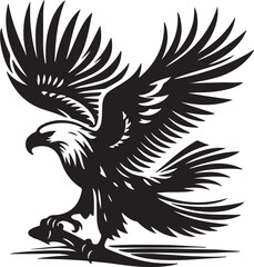 Fototapeta premium African Fish Eagle black and white vector design