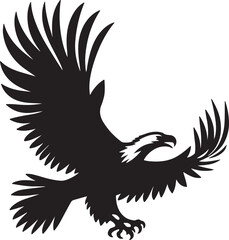 Fototapeta premium African Fish Eagle black and white vector design