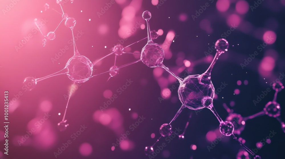 Aufkleber abstract representation of molecules and chemical structures in a colorful background showcasing sci