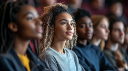 Obraz premium Diverse College Students Engaged in Learning