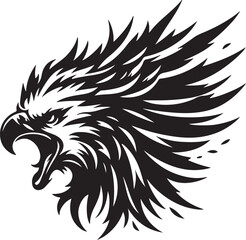 Obraz premium African Fish Eagle black and white vector design