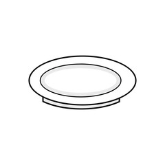 Dish icon. Simple illustration of dish icon. Plate icon on white background. Illustration For Personal and Commercial Use. Clean Look Trendy Icon. Food icon element symbol